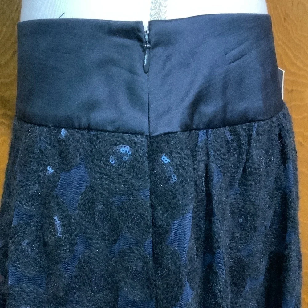 W by Worth Silk and Lace Fit & Flare Skirt NWT